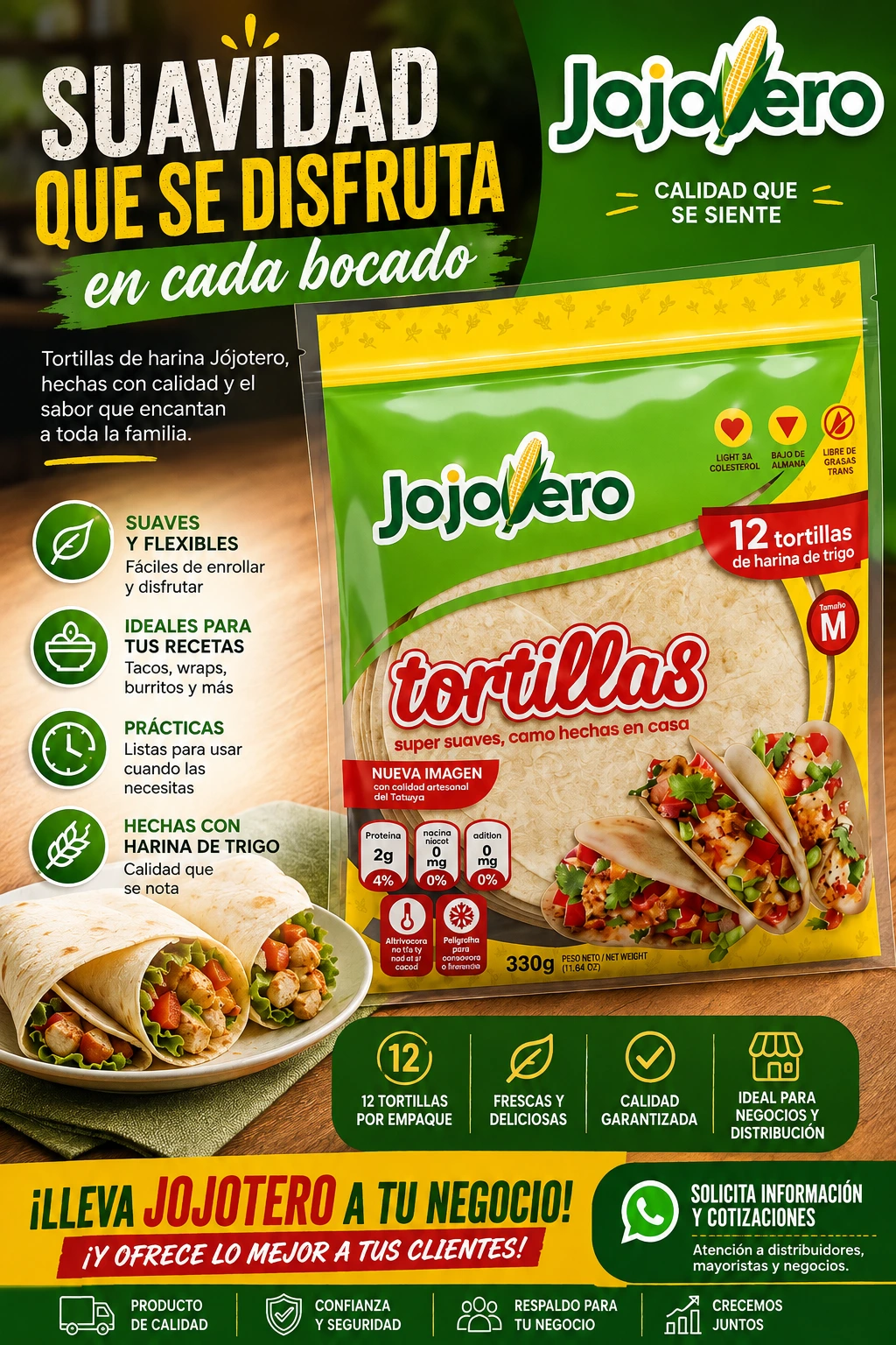 Tortilla Trigo Natural Jojotero